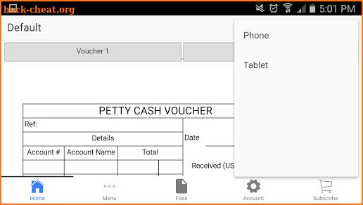 Cash Voucher screenshot