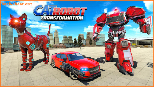 Cat Robot Car Transformation War Robot Car Games screenshot