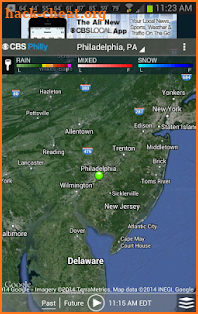 CBS Philly Weather screenshot