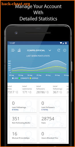 CCGram+ Followers Analyzer for Instagram screenshot