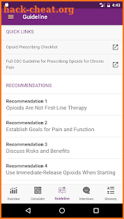 CDC Opioid Guideline screenshot