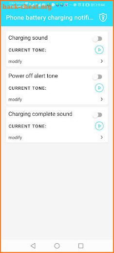 Cell phone battery Ringtones screenshot