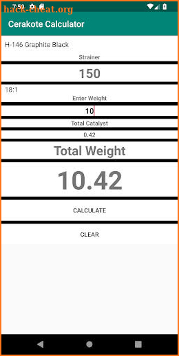 Cerakote Calculator screenshot