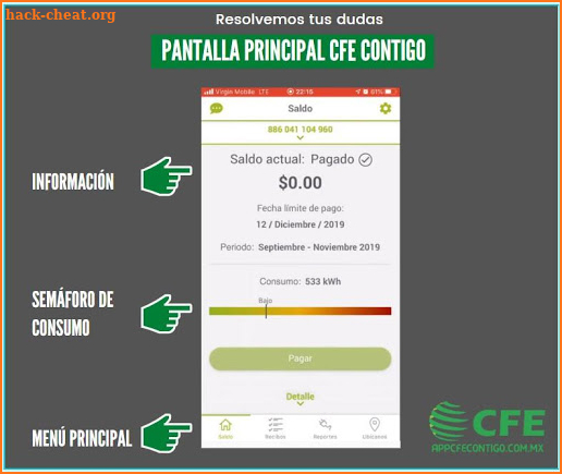 CFE APP DESCARGAR RECIBO DE LUZ DE MÉXICO screenshot