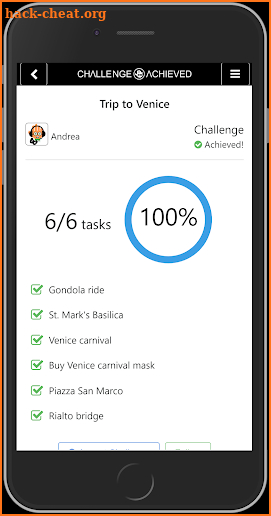 Challenge Achieved screenshot