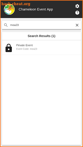 Chameleon Event App screenshot