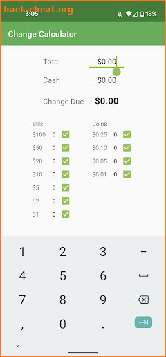 Change Calculator Upgrade screenshot