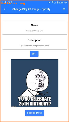 Change playlist image - Spotify screenshot