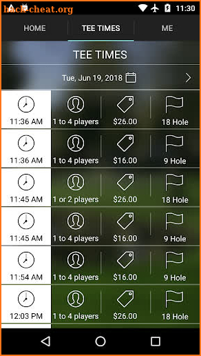 Charbonneau Golf Tee Times screenshot