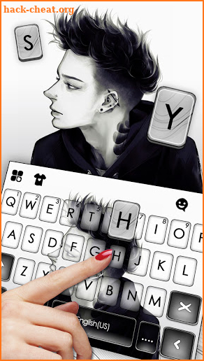 Charming Cool Boy Keyboard Background screenshot