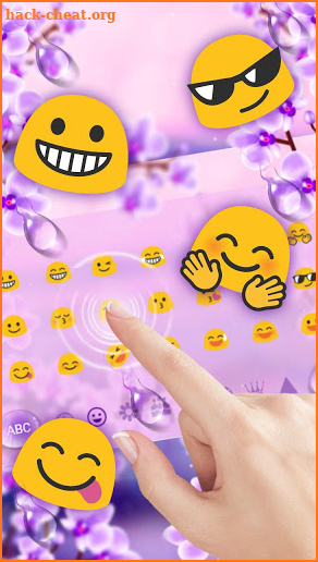 Charming Purple Water Droplets Keyboard screenshot