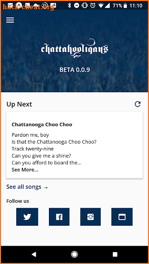 Chattahooligan Hymnal BETA screenshot