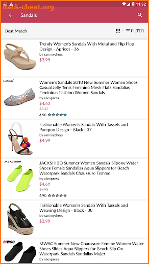 Cheap shoes for men and women - Online shopping screenshot