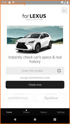 Check Car History for Lexus screenshot