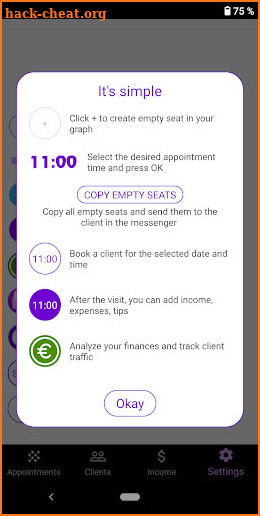 Check In Beauty - schedule screenshot