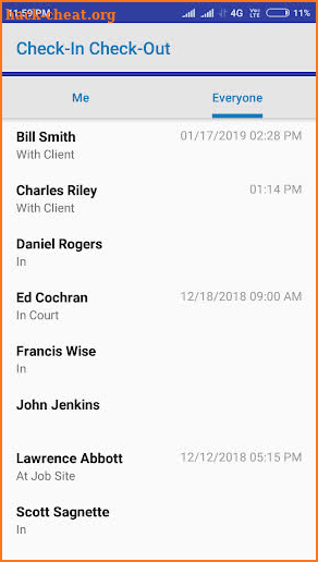 Check-In Check-Out Mobile screenshot
