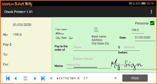 Check Printer Plus : Check printing at its best screenshot