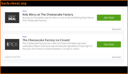 Cheesecake Factory Restaurants Coupons Deals screenshot