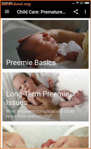 CHILD CARE: PREMATURE BABY screenshot