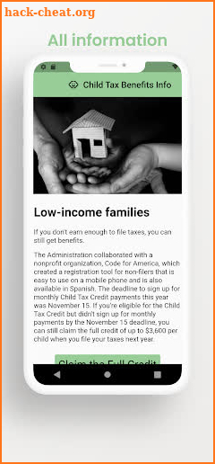 Child Tax Benefits Info Guide screenshot