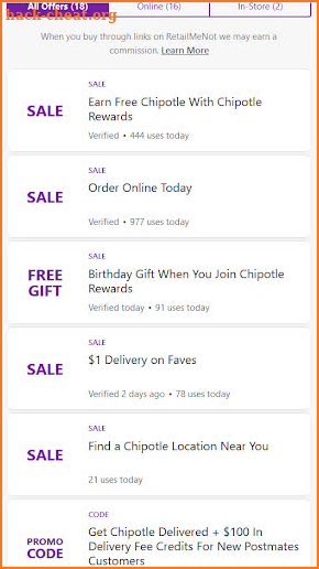 Chipotle-Mexican Grill Coupons Deals & Games screenshot