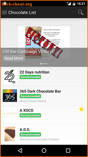 Chocolate List screenshot