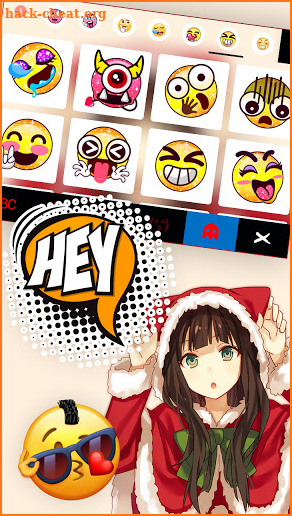 Christmas Cat Girl Keyboard Background screenshot