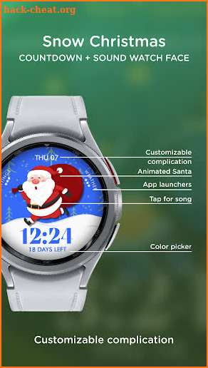 Christmas countdown watch face screenshot