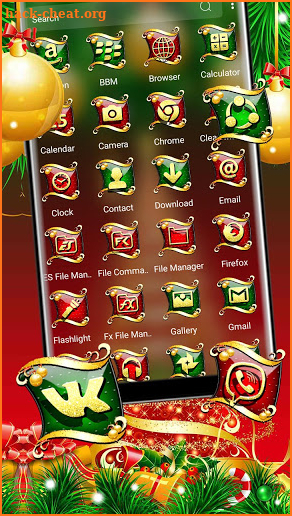 Christmas Golden Tree Theme screenshot