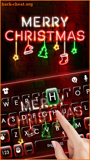 Christmas Neon Light Keyboard Background screenshot