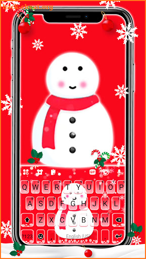 Christmas Snowman Keyboard Background screenshot