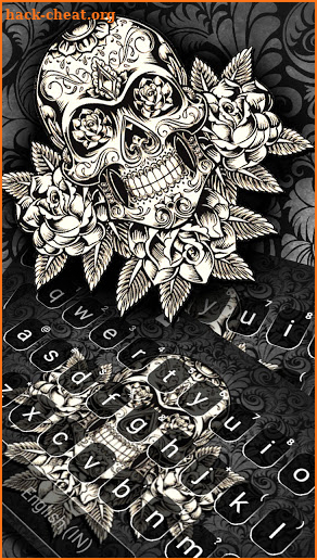 Chrome Skull Keyboard Background screenshot