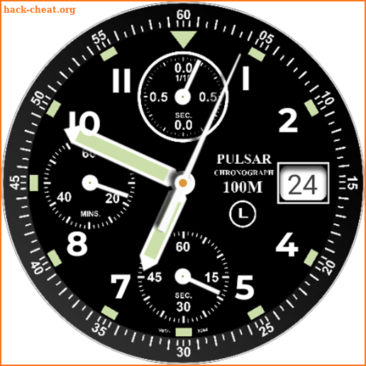 Chronograph V657 watch face screenshot