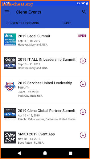 Ciena Events screenshot