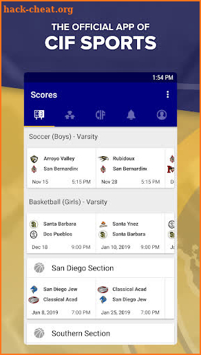 CIF Sports 365 screenshot