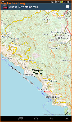 Cinque Terre offline map screenshot