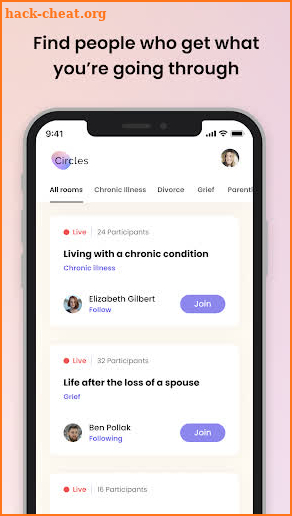 Circles - Online Group Support screenshot