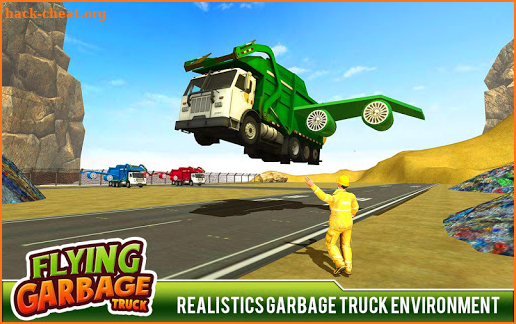 City Garbage Flying Truck- Flying Games screenshot