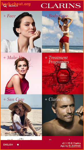 Clarins Product Library screenshot