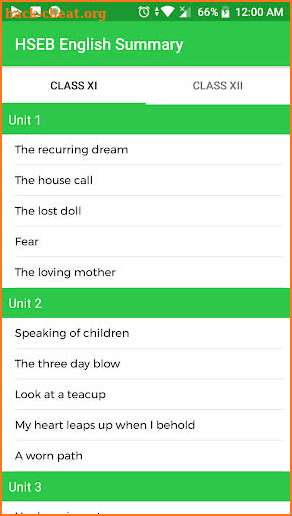 Class 11/12 English Summary screenshot