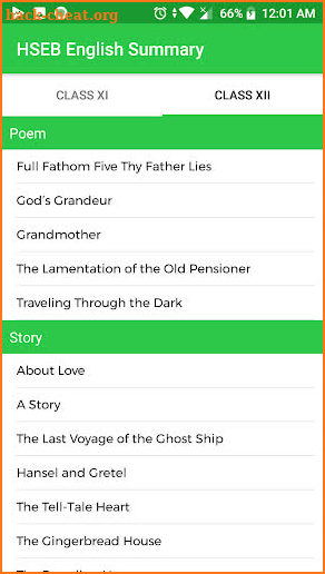 Class 11/12 English Summary screenshot