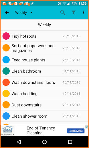 Cleaning Organizer screenshot