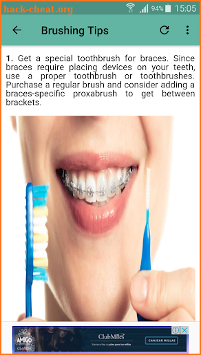 Cleaning Tips with Braces screenshot