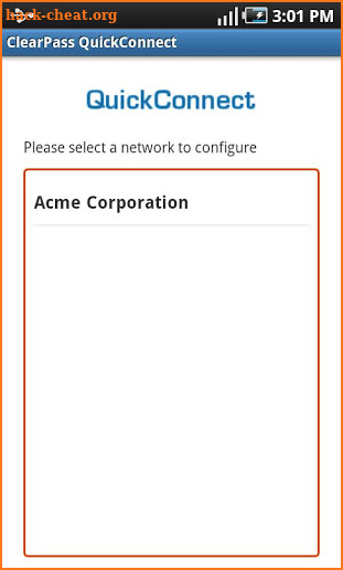 ClearPass QuickConnect screenshot