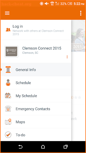 Clemson University Events screenshot