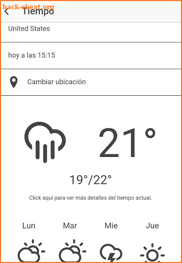 clima de estados unidos screenshot