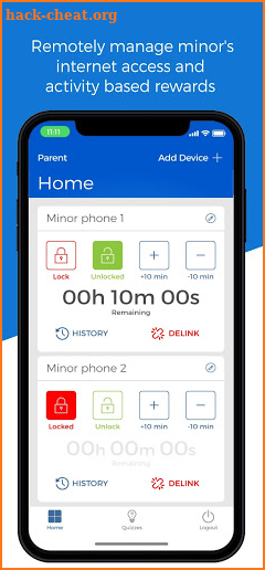 Clockjam Parental Control App screenshot