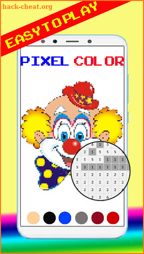 Clown Pixel Art Coloring By Number screenshot