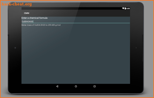 CMM | Molar Mass Calculator screenshot