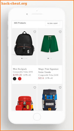 Coach Outlet shop screenshot